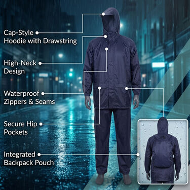 Pick Any 1 Raincoat for Men by Scottish Club with Free Rain Protector Bag Cover