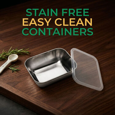 Pack of 4 Steel Microwavesafe Food Containers (4SMC1)