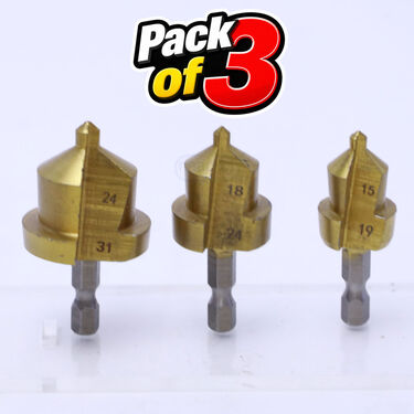 3 Pcs Pipe Heavy Duty Pipe Riming Drill Bit Set (PE3)