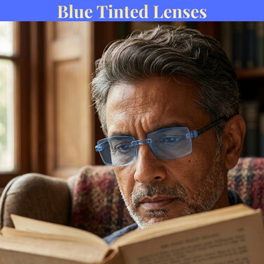 Rimless Colored Bifocal Adaptive Power Reading Glasses Buy 1 Get 4 Free (5BOC3RG1)