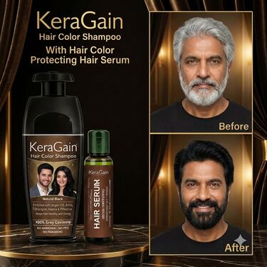 Keragain Hair Color Shampoo &amp; Color Protecting Hair Serum