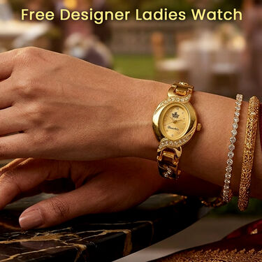 Men's Golden Watch with Free Designer Ladies Watch (MLGW2)