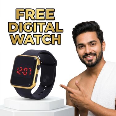 Stylish Golden Trimmer With Free Digital Watch (PMT1W2)