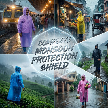 Rain Dhamaka Deal 5 Multicolor Raincoat (5MCR1)