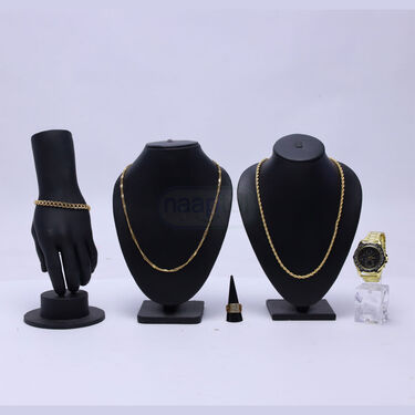 Mens Golden Royal Watch + 2 Chain + Bracelet + Ring (MGW2CBR16)