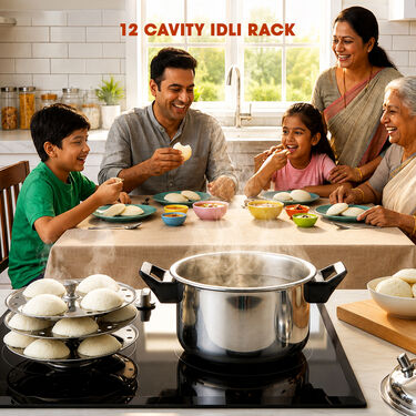 Stainless Steel Multi Cooker + 12 Cavity Idli Rack (1MMC1)