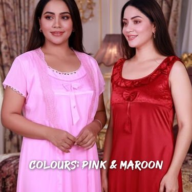 2Pc Daily Wear Premium Nighty & Robe Set - Pick Any 1 (2NS)