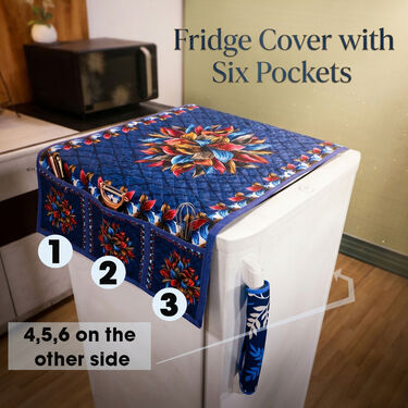 5 Pcs Quilted Fridge Cover Set With 10 Free Gifts (5FC8)