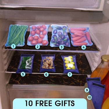 5 Pcs Quilted Fridge Cover Set With 10 Free Gifts (5FC8)