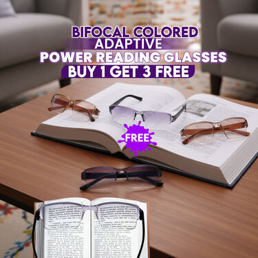 Bifocal Colored Adaptive Power Reading Glasses Buy1 Get 3 Free (4BCORG3)