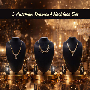 3 Austrian Diamond Necklace Set (3AUD22)