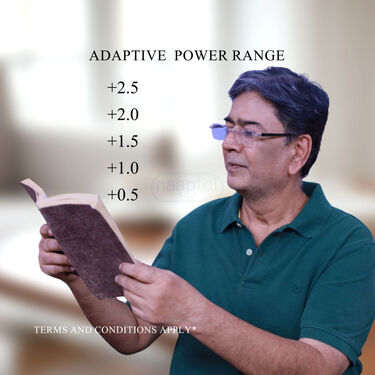 Rimless Adaptive Power Reading Glasses B1 G3 Free (4RG1)