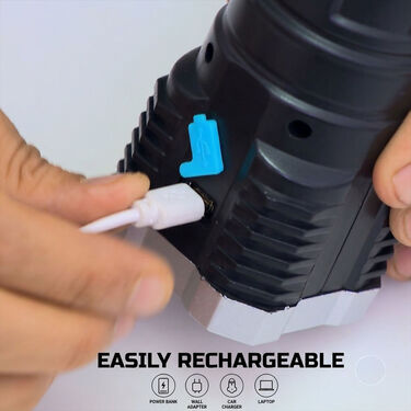 Powerful Long Range 4 LED Bright Torch with Emergency Light (LL26)