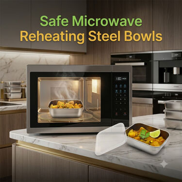Pack of 4 Steel Microwavesafe Food Containers (4SMC1)