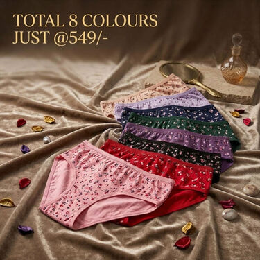 8 Multicolor Mid Rise Floral Printed Panties (8DPP)