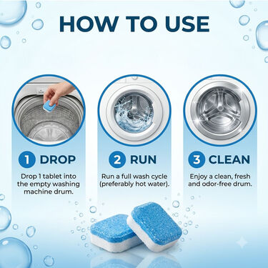 Washing Machine Drum Cleaning Tablets - Pack of 5 (WMT3)