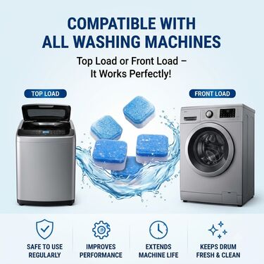 Washing Machine Drum Cleaning Tablets - Pack of 5 (WMT3)