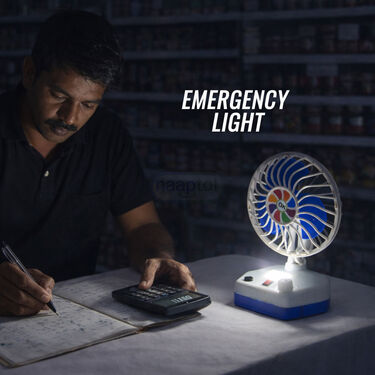 Rechargeable High-Speed Fan with Emergency Light (EF39)