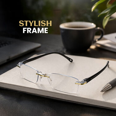 Rimless Adaptive Power Reading Glasses B1G3 Free (4ORG14)