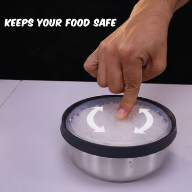 6 Stainless Steel Bowl + 6 Push & Lock Lid (12PL1)