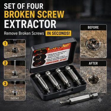 Set of 4 Broken Screw Extractors (SE04)