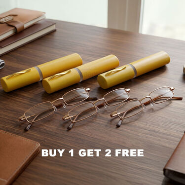 Metal Frame Portable Reading Glasses B1 G2 Free (3PRGM)