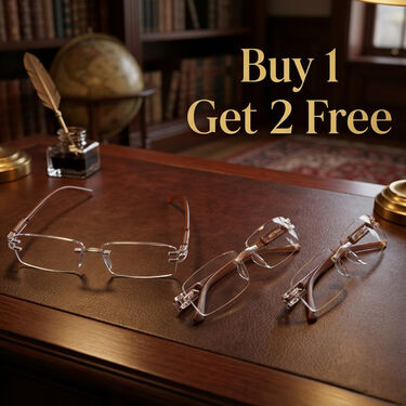 Rimless Adaptive Power Reading Glasses B1 G2 Free (3ORG14)