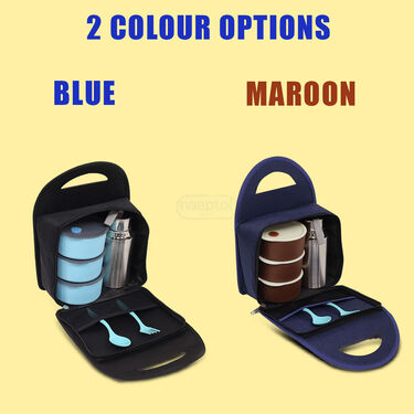 3 Vacuum Insulated Steel Lunch Box with Steel Bottle (3ISLBB2)
