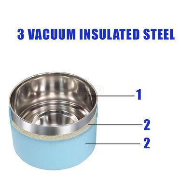 3 Vacuum Insulated Steel Lunch Box with Steel Bottle (3ISLBB2)