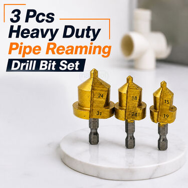 3 Pcs Pipe Heavy Duty Pipe Riming Drill Bit Set (PE3)
