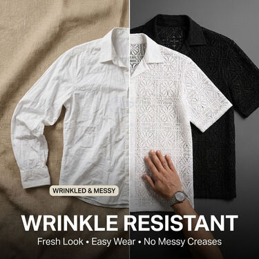 Pack of 2 Mens Relax Fit Short Sleeve Croshet Shirts BOGO (2SM1)