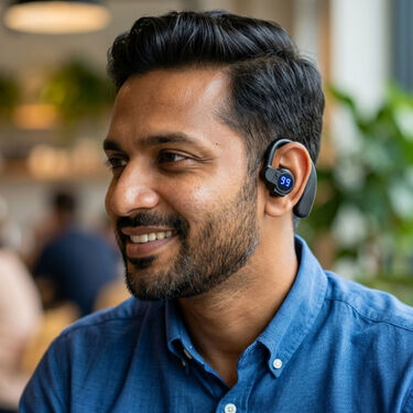 Clip On Wireless Bluetooth Calling Earphone With Display (WSBD6)