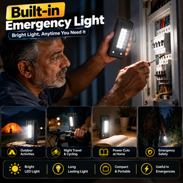 20000 MAh Solar Power Bank With Inbuilt Cables And Emergency Light (PB40)
