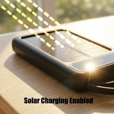 20000 MAh Solar Power Bank With Inbuilt Cables And Emergency Light (PB40)