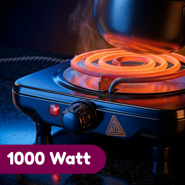 1000 Watt Electric Flameless Cooking Stove With Heat Adjustment (ECS14)