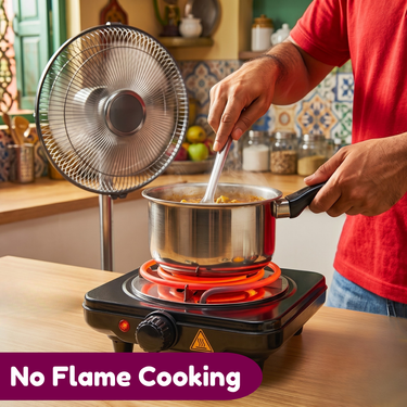 1000 Watt Electric Flameless Cooking Stove With Heat Adjustment (ECS14)