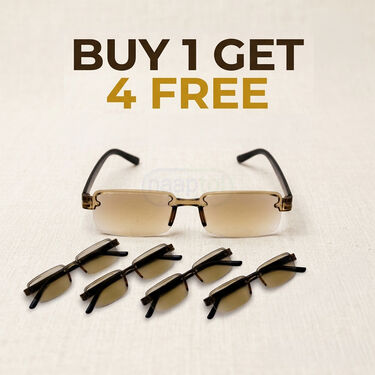 Rimless Adaptive Power Coloured Reading Glasses Buy 1 Get 4 Free (5OC1RG2)
