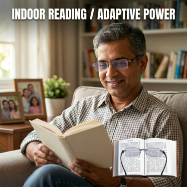Rimless Coloured Adaptive Power Reading Glasses (OC2RG1)