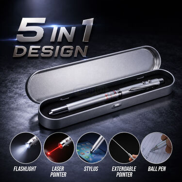 5 In 1 Multipurpose Antenna Pen With Led Light (STA6)