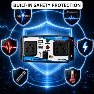 Battery Dc to AC Converter With 2 Usb (BAC)