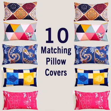 Pack of 5 Beautiful Home Double Bedsheets Set With 2 Blankets (5BS2FB)