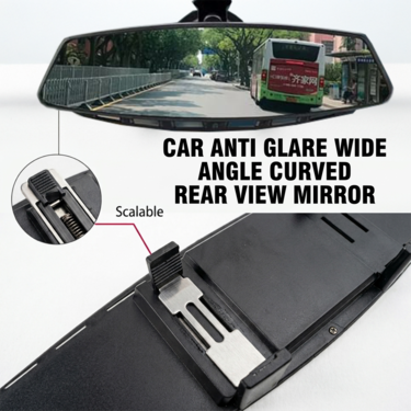 Car Anti Glare Wide Angle Curved Rear View Mirror (IRVM4)