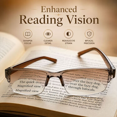 Rimless Bifocal Coloured Adaptive Power Reading Glasses Buy 1 Get 3 Free (4BOC6RG2)