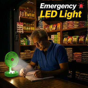 Rechargeable High-Speed Fan With Emergency Light (EF38G)