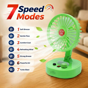 Rechargeable High-Speed Fan With Emergency Light (EF38G)