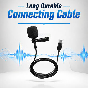 Type C Jack Collar Mic With Clip Noise Cancelling Mini Microphone (MNM)