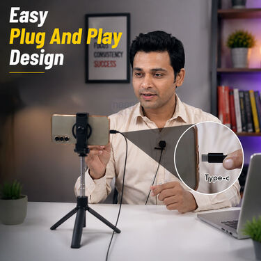 Type C Jack Collar Mic With Clip Noise Cancelling Mini Microphone (MNM)