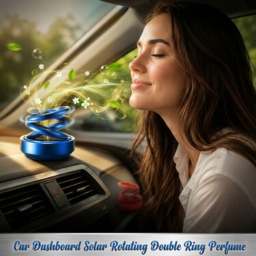 Car Dashboard Solar Rotating Double Ring Perfume (CDSR)