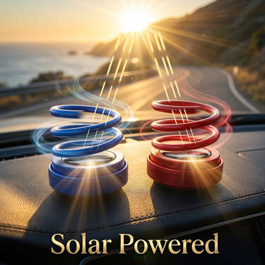 Car Dashboard Solar Rotating Double Ring Perfume (CDSR)