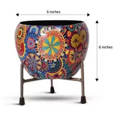 3 Rainbow Bloom Decorative Planters With Stand (3DP1)